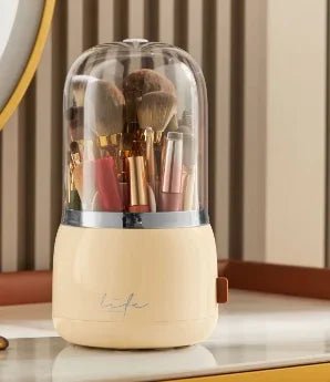 360° Rotating Makeup Organizer Brush Holder Cosmetic Storage Box Pen Case Lipstick Organizer - Clear Plastic Makeup Storage - RELUX.STORE