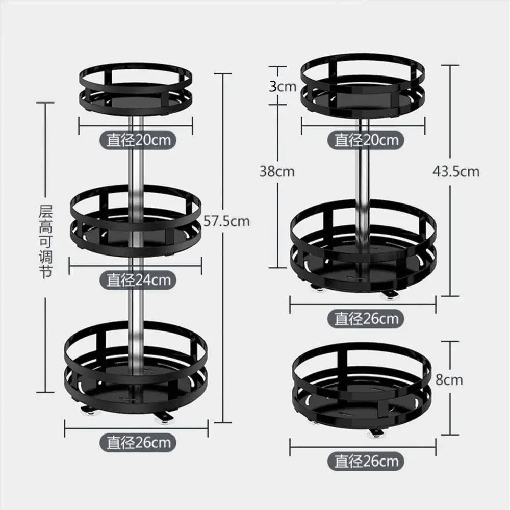 360°Rotation Spice Rack Organizer Jar Cans Non - Skid Storage Tray for Seasonings Kitchen storage rack Kitchen Accessories - RELUX.STORE