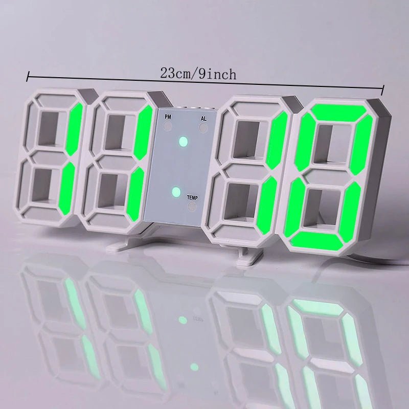 3D Digital Alarm Clock Wall LED Clock Desk Alarm Clock with Temperature for Home Kitchen Office - RELUX.STORE