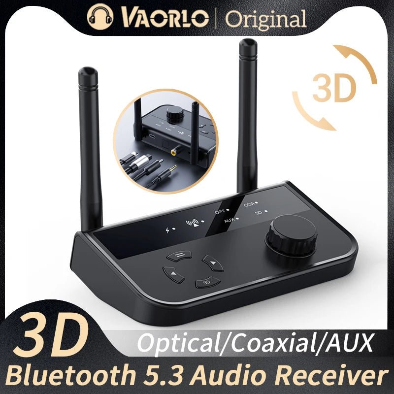 3D Stereo Bluetooth 5.3 Audio Receiver Optical/Coaxial/3.5mm AUX Analog Digital Signal Output Wirelss Adapter For Car Speaker - RELUX.STORE