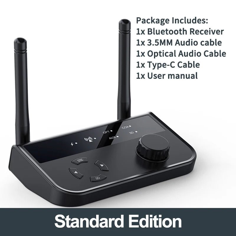 3D Stereo Bluetooth 5.3 Audio Receiver Optical/Coaxial/3.5mm AUX Analog Digital Signal Output Wirelss Adapter For Car Speaker - RELUX.STORE