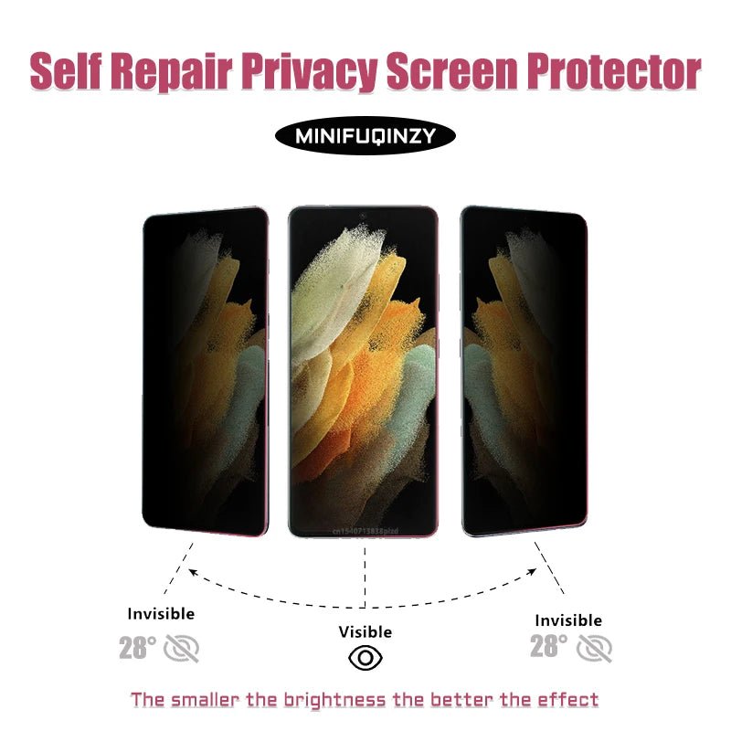 3PCS Self - Repair Privacy Film for Samsung Galaxy S25 Ultra/S24/S23/S22/S20 Plus/S21 5G/Note 20 – Non - Glass Screen Protector - RELUX.STORE
