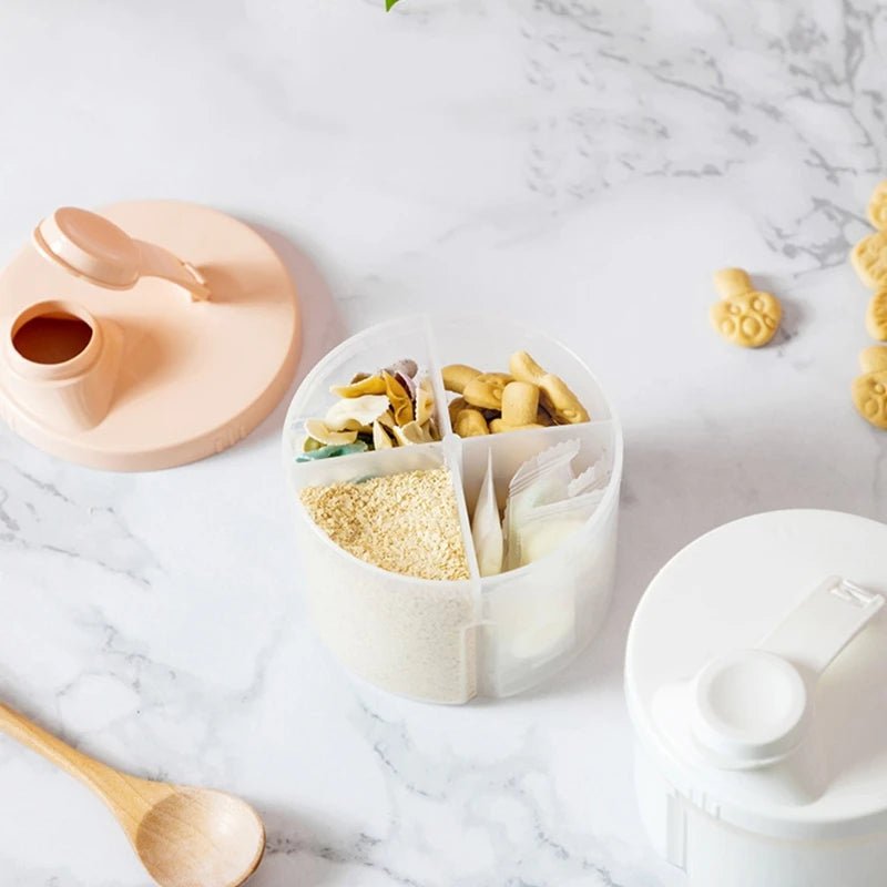 4 Compartments Baby Food Storage Box Newborn Milk Powder Container Formula Dispenser Portable Newborn Baby Things Snacks Cups - RELUX.STORE4 Compartments Baby Food Storage Box Newborn Milk Powder Container Formula Dispenser Portable Newborn Baby Things Snacks Cups
