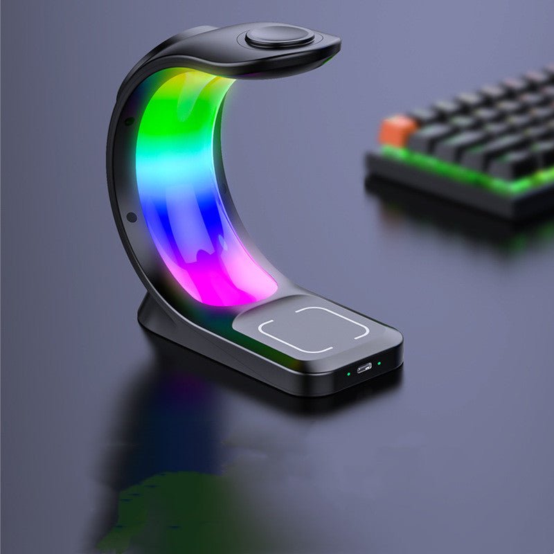 4 In 1 Magnetic Wireless Charger Fast Charging For Smart Phone Atmosphere Light Charging Station For Airpods Pro I - phone Watch - RELUX.STORE