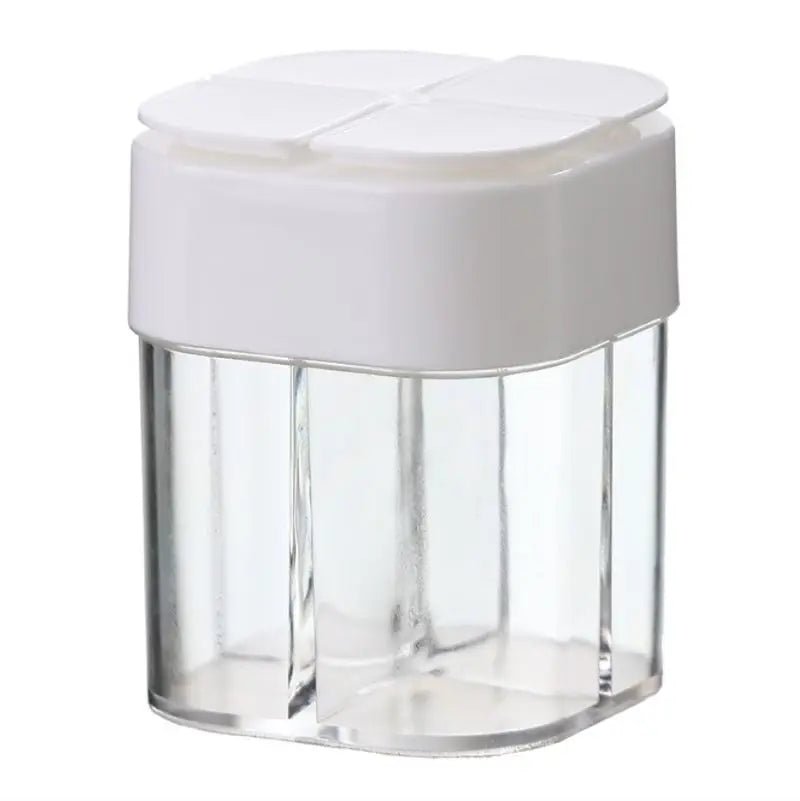 4 - In - 1 Transparent Spice Dispenser Jar with Lids 4 Compartment Seasoning Container Outdoor Cooking Restaurant Kitchen Containers - RELUX.STORE
