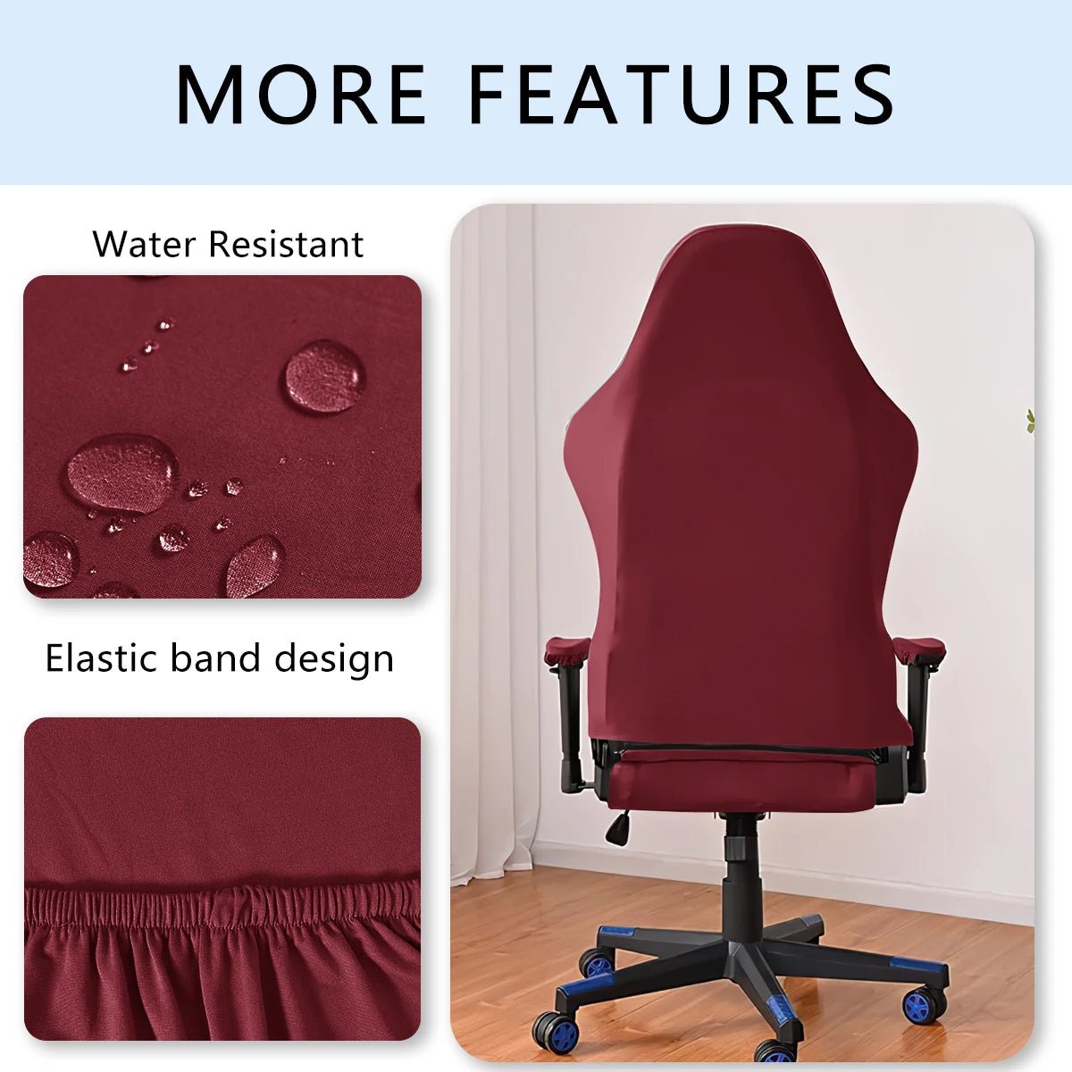 "4PCS Elastic Milk Silk Chair Covers – Water & Electricity Resistant Protective Slipcovers for Internet Café, Gaming Hall & Competitive Chairs" - RELUX.STORE