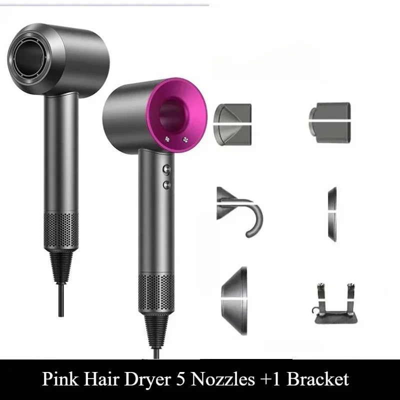 5 in 1 Professional Hair Dryer, with Hot and Cold Air Functionality - Lightweight and Thermostatic Styling Tool for Smooth Hair - RELUX.STORE