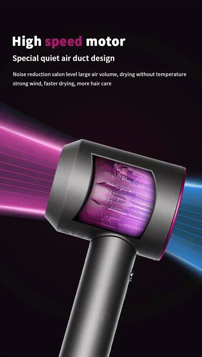 5 in 1 Professional Hair Dryer, with Hot and Cold Air Functionality - Lightweight and Thermostatic Styling Tool for Smooth Hair - RELUX.STORE