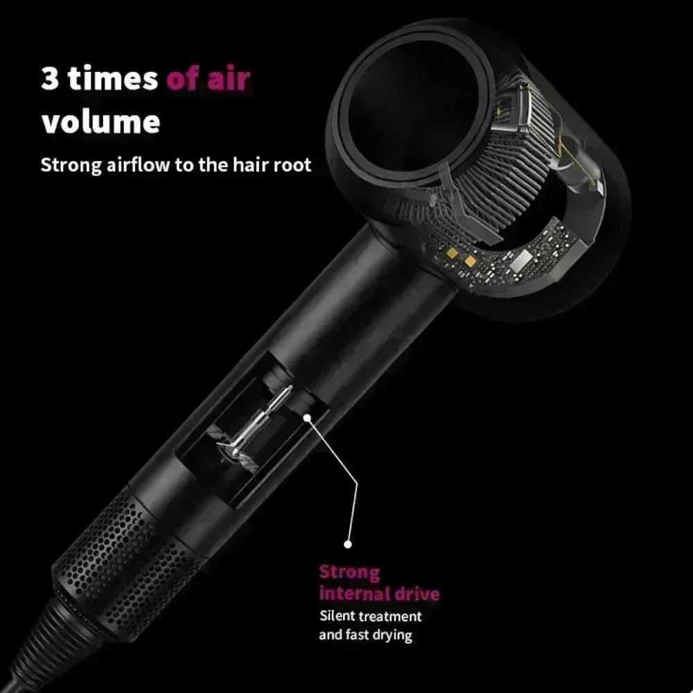 5 in 1 Professional Hair Dryer, with Hot and Cold Air Functionality - Lightweight and Thermostatic Styling Tool for Smooth Hair - RELUX.STORE