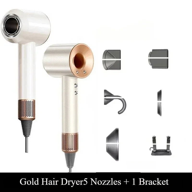5 in 1 Professional Hair Dryer, with Hot and Cold Air Functionality - Lightweight and Thermostatic Styling Tool for Smooth Hair - RELUX.STORE