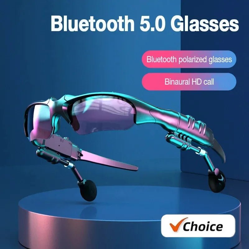 5.0 Stereo Earphones Wireless Headset with Mic Smart Glasses Sunglasses for Driving Cycling Sports Noise Reduction Headphones - RELUX.STORE