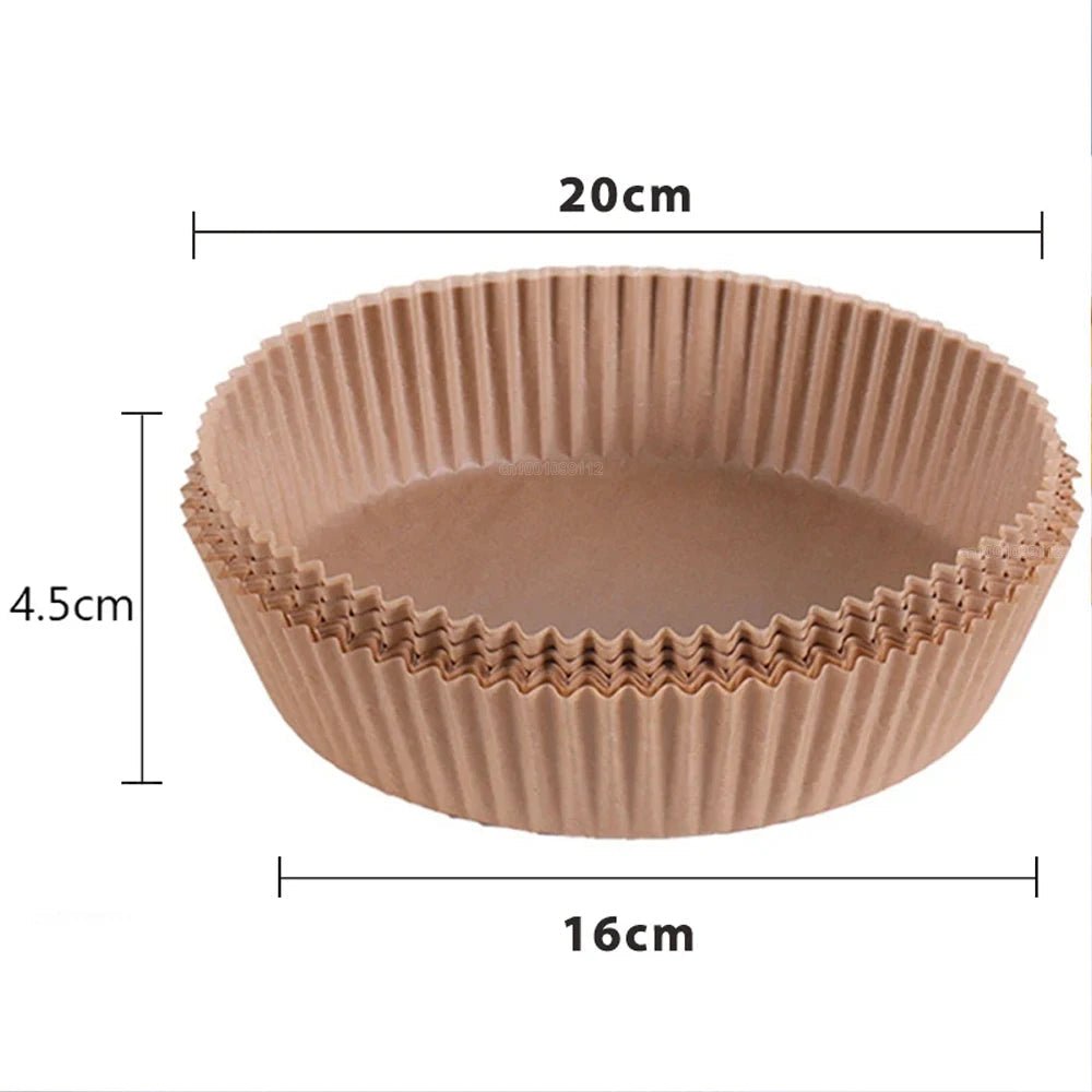 50/100Pcs Air Fryer Disposable Paper Non - Stick Airfryer Baking Papers Round Air - Fryer Paper Liners Paper Kitchen Accessories - RELUX.STORE