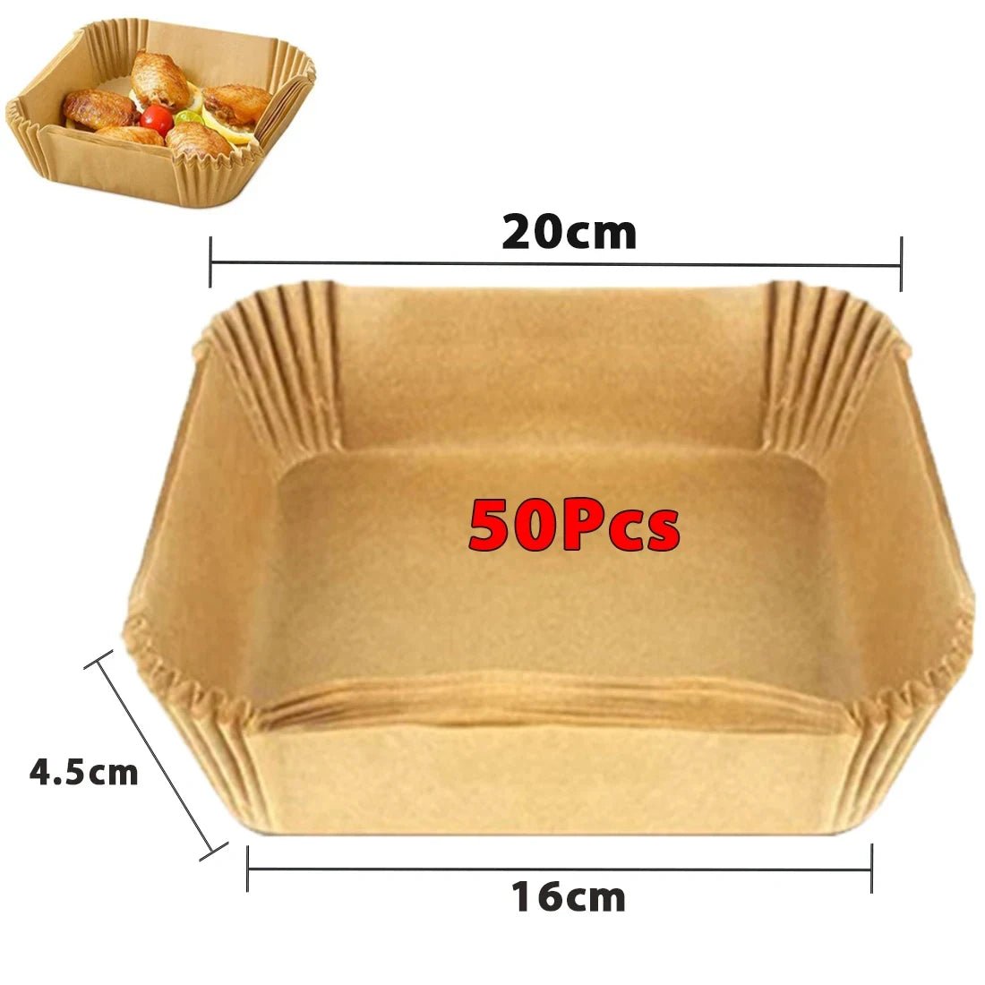 50/100Pcs Air Fryer Disposable Paper Non - Stick Airfryer Baking Papers Round Air - Fryer Paper Liners Paper Kitchen Accessories - RELUX.STORE