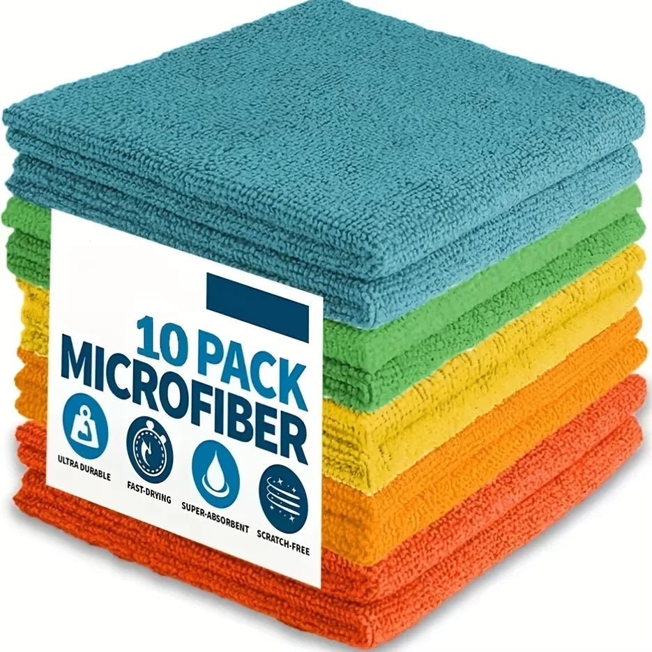 5/10/20pcs Kitchen Towel, Ultra - fine Fiber Light Gray Cleaning Cloth Set, Absorbent, Soft And Stain - removing Cloth - RELUX.STORE