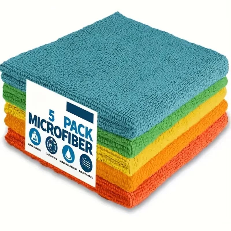 5/10/20pcs Kitchen Towel, Ultra - fine Fiber Light Gray Cleaning Cloth Set, Absorbent, Soft And Stain - removing Cloth - RELUX.STORE