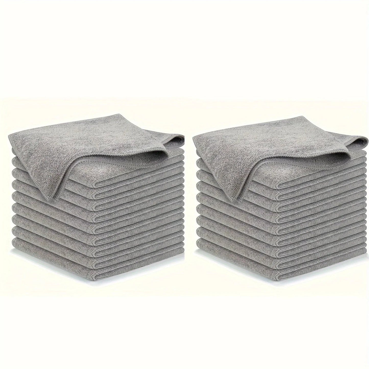 5/10/20pcs Kitchen Towel, Ultra - fine Fiber Light Gray Cleaning Cloth Set, Absorbent, Soft And Stain - removing Cloth - RELUX.STORE