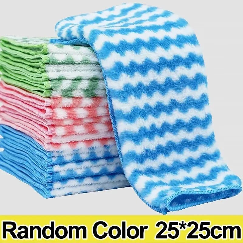 5/10/20pcs Kitchen Towel, Ultra - fine Fiber Light Gray Cleaning Cloth Set, Absorbent, Soft And Stain - removing Cloth - RELUX.STORE