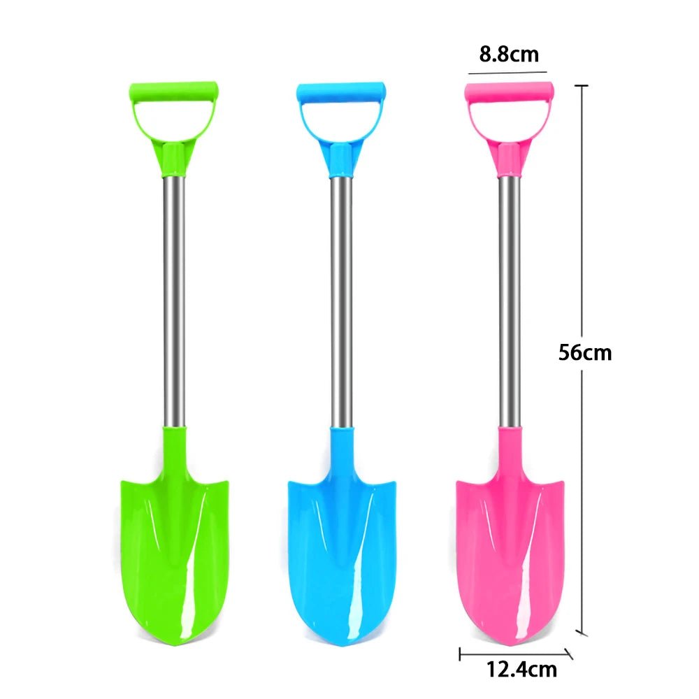 56cm Children's Stainless Steel Beach Shovel – Pointed Outdoor Sand & Snow Toy for Kids, Thickened Durable Play Shovel Gift - RELUX.STORE