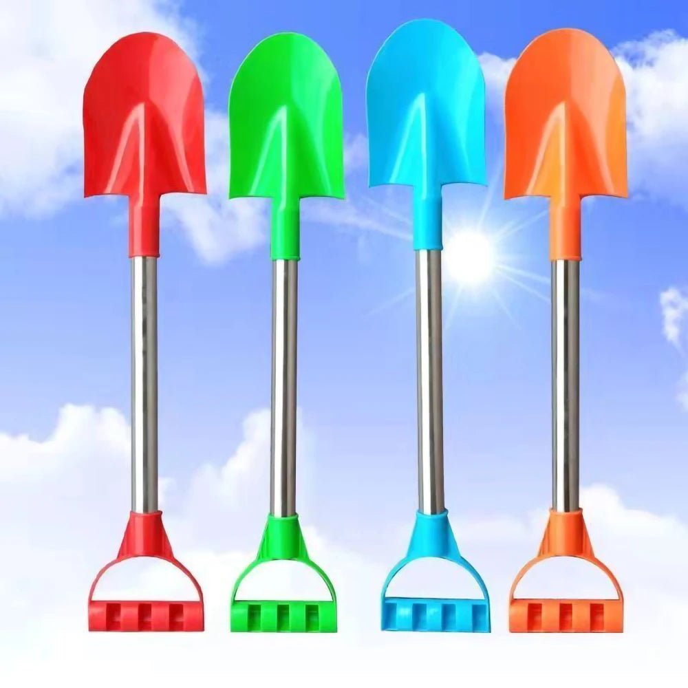 56cm Children's Stainless Steel Beach Shovel – Pointed Outdoor Sand & Snow Toy for Kids, Thickened Durable Play Shovel Gift - RELUX.STORE