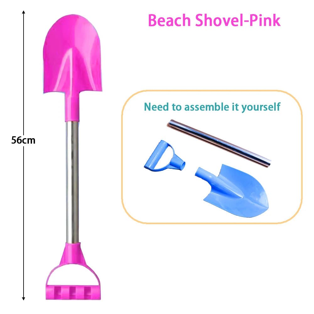 56cm Children's Stainless Steel Beach Shovel – Pointed Outdoor Sand & Snow Toy for Kids, Thickened Durable Play Shovel Gift - RELUX.STORE