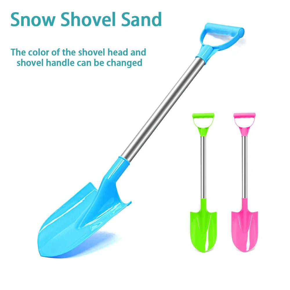 56cm Children's Stainless Steel Beach Shovel – Pointed Outdoor Sand & Snow Toy for Kids, Thickened Durable Play Shovel Gift - RELUX.STORE