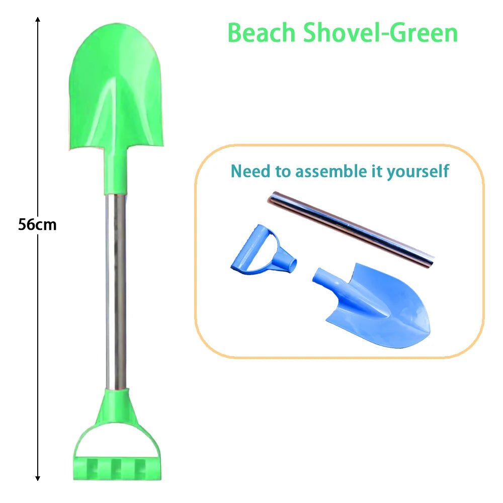 56cm Children's Stainless Steel Beach Shovel – Pointed Outdoor Sand & Snow Toy for Kids, Thickened Durable Play Shovel Gift - RELUX.STORE
