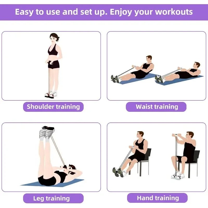 "6 - Level Resistance Band Tensioner – Home Fitness Equipment with Non - Slip Handles for Abdominal, Core & Yoga Training by Relux.Store" - RELUX.STORE