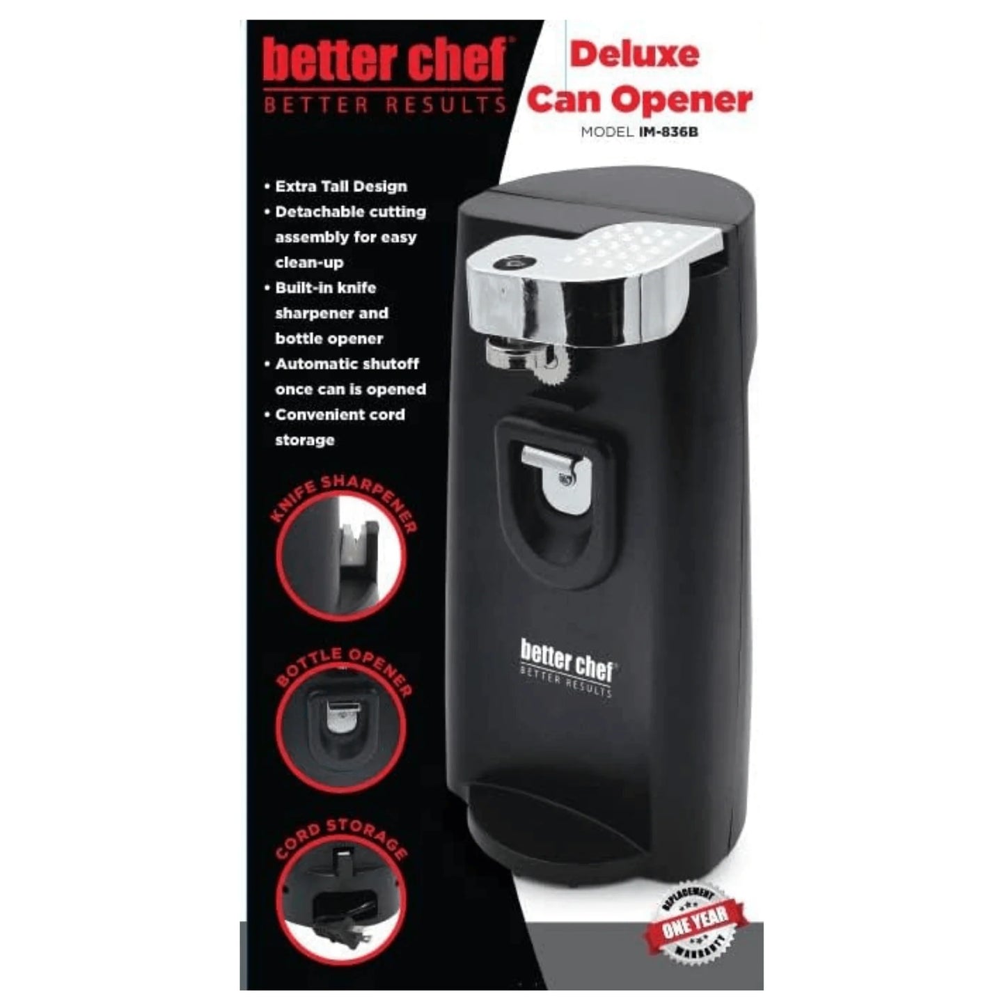 Better Chef Deluxe Tall 3-In-1 Electric Can Opener