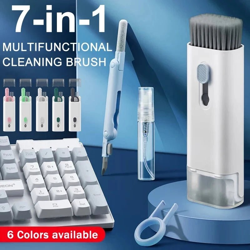 7 in 1 Computer Keyboard Cleaner Brush Kit Earphone Cleaning Pen For Headset Keyboard Cleaning Tools Cleaner Keycap Puller Kit - RELUX.STORE