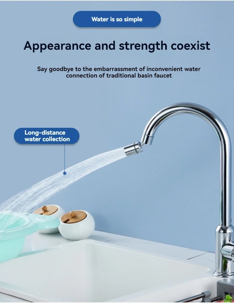 720 Degree Rotating Faucet Bubbler Single Mode Universal Faucet Extender Adapter Kitchen Bathroom Splash Proof Faucet Nozzle - RELUX.STORE