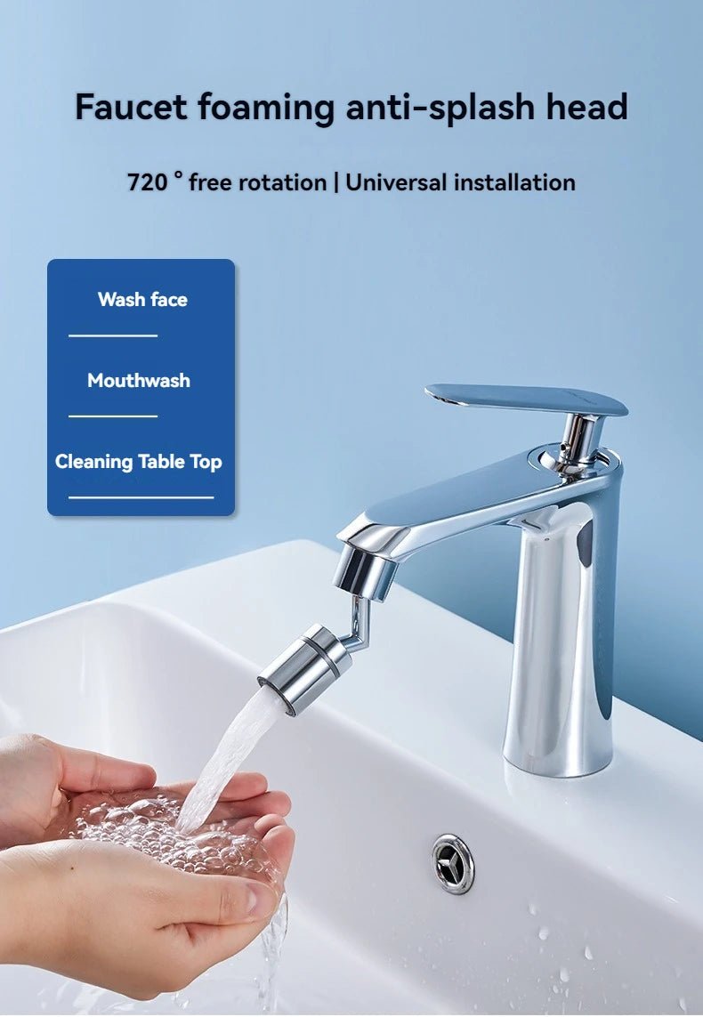 720 Degree Rotating Faucet Bubbler Single Mode Universal Faucet Extender Adapter Kitchen Bathroom Splash Proof Faucet Nozzle - RELUX.STORE