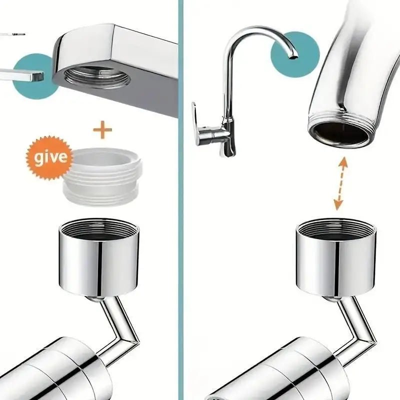 720 Degree Rotating Faucet Bubbler Single Mode Universal Faucet Extender Adapter Kitchen Bathroom Splash Proof Faucet Nozzle - RELUX.STORE