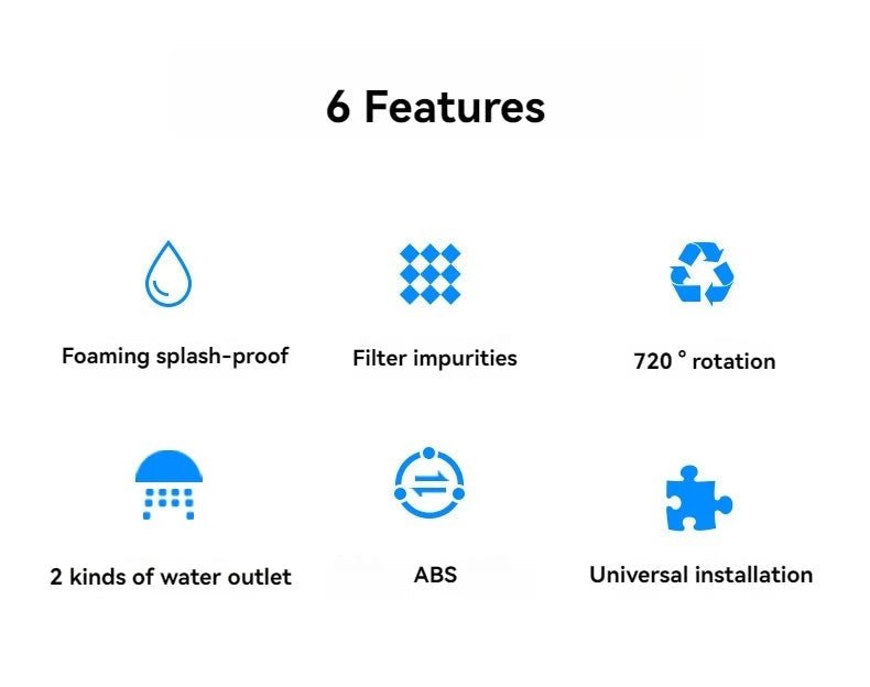 720 Degree Rotating Faucet Bubbler Single Mode Universal Faucet Extender Adapter Kitchen Bathroom Splash Proof Faucet Nozzle - RELUX.STORE