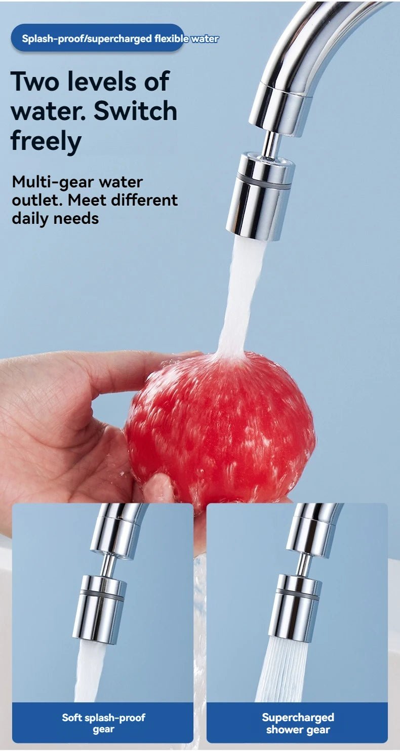 720 Degree Rotating Faucet Bubbler Single Mode Universal Faucet Extender Adapter Kitchen Bathroom Splash Proof Faucet Nozzle - RELUX.STORE