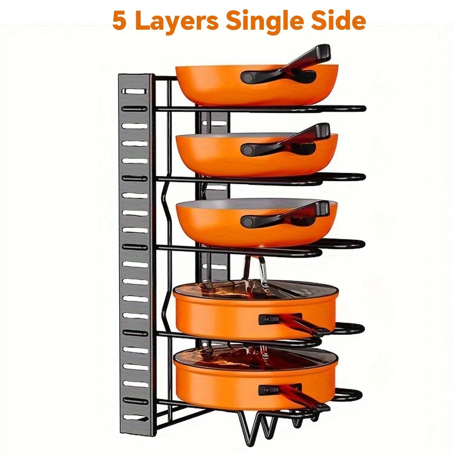 8 - Tier Duty Pot Rack Organizer Durable Metal,Space - saving Cabinet Holder for Pots,Pans and lids - Keep Your Kitchen Neat and Tidy - RELUX.STORE
