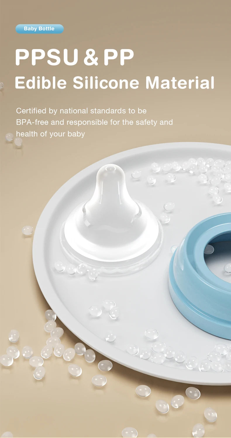 MAMIJOY 160/240ML PPSU Baby Bottle Double Handle Infant Drop-proof Baby Wide-caliber Milk Bottle Newborn Feeding Bottle BPA Free