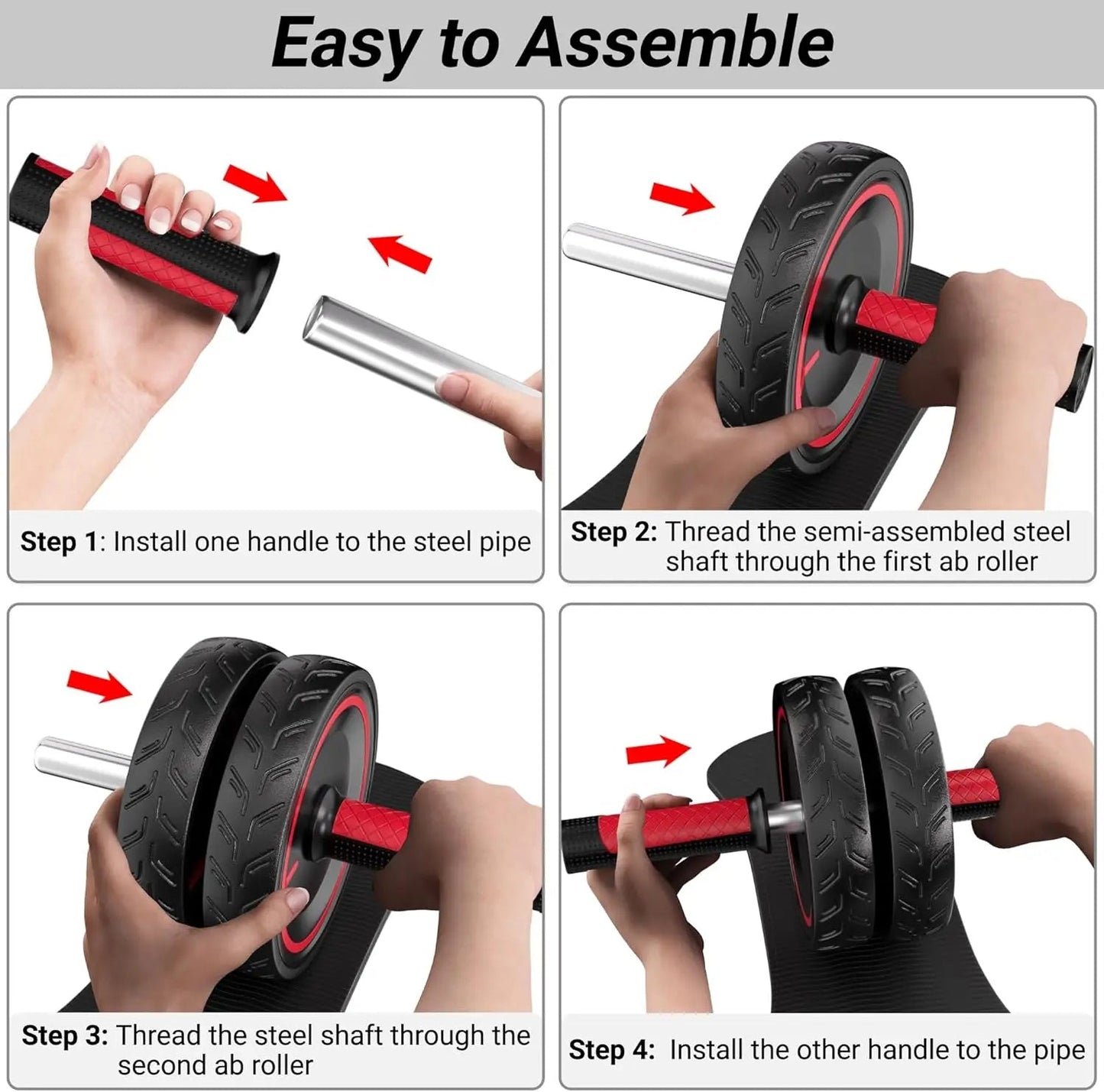 "Ab Roller Wheel – Heavy Duty Home Gym Equipment with Professional Metal Handle & Rubber Surface for Abdominal Workouts by Relux.Store" - RELUX.STORE
