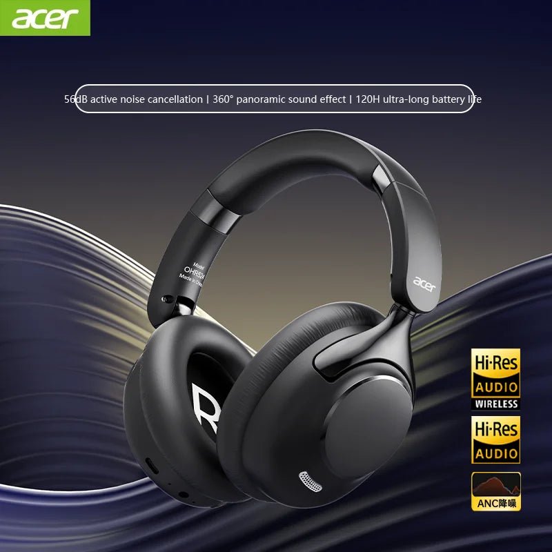 Acer OHR524 ANC Wireless Headphones – HD Mic, 360° Surround Sound, Noise - Cancelling Bluetooth Gamer & Sports Earphones - RELUX.STORE