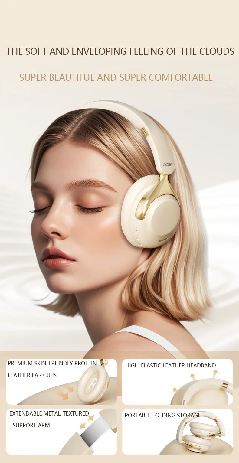 Acer OHR524 ANC Wireless Headphones – HD Mic, 360° Surround Sound, Noise - Cancelling Bluetooth Gamer & Sports Earphones - RELUX.STORE