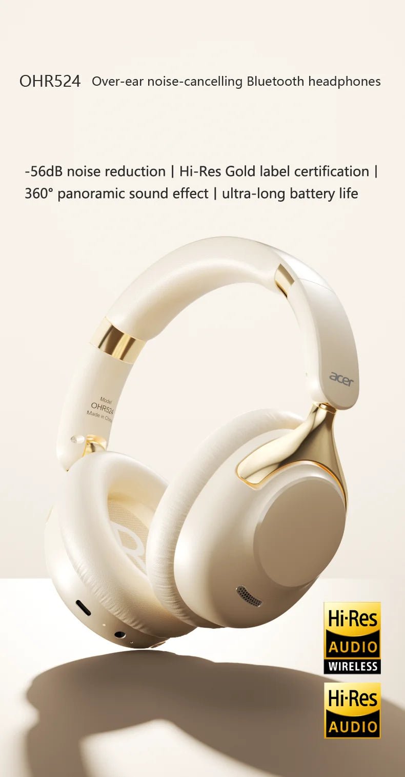 Acer OHR524 ANC Wireless Headphones – HD Mic, 360° Surround Sound, Noise - Cancelling Bluetooth Gamer & Sports Earphones - RELUX.STORE