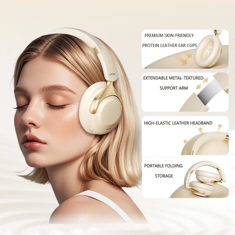 Acer OHR524 ANC Wireless Headphones – HD Mic, 360° Surround Sound, Noise - Cancelling Bluetooth Gamer & Sports Earphones - RELUX.STORE