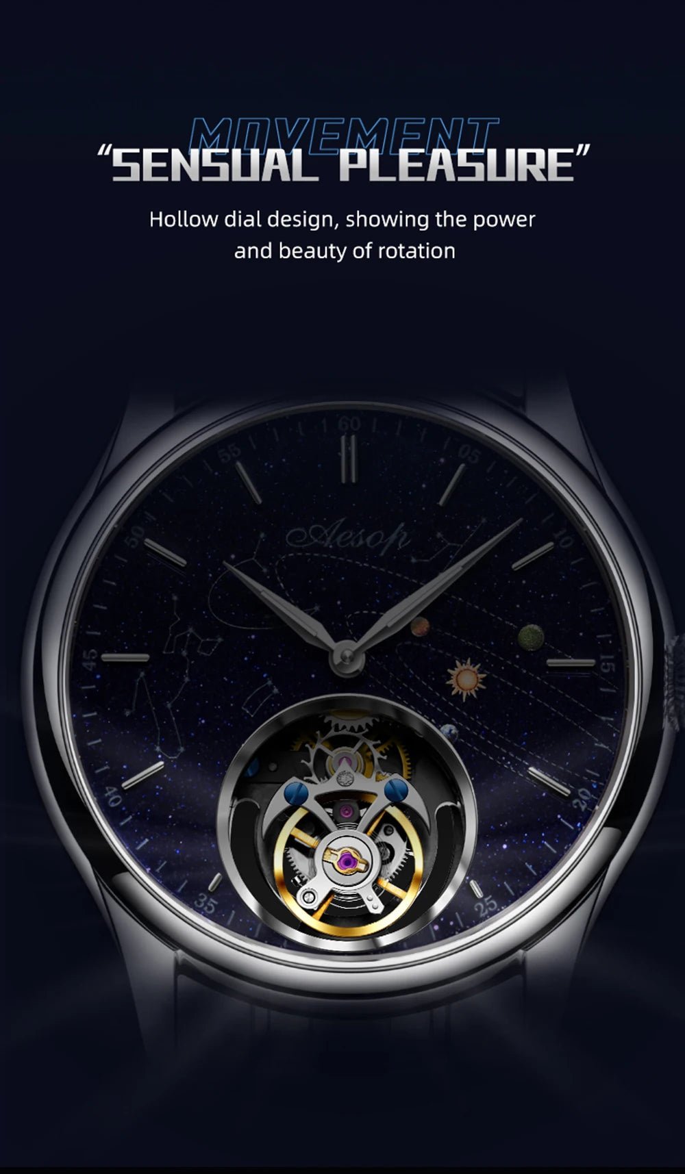 AESOP Mens Luxury Real Flying Tourbillon Mechanical Sapphire Waterproof Watch Skeleton Watches for Men Wristwatches Male 2025 A - RELUX.STORE