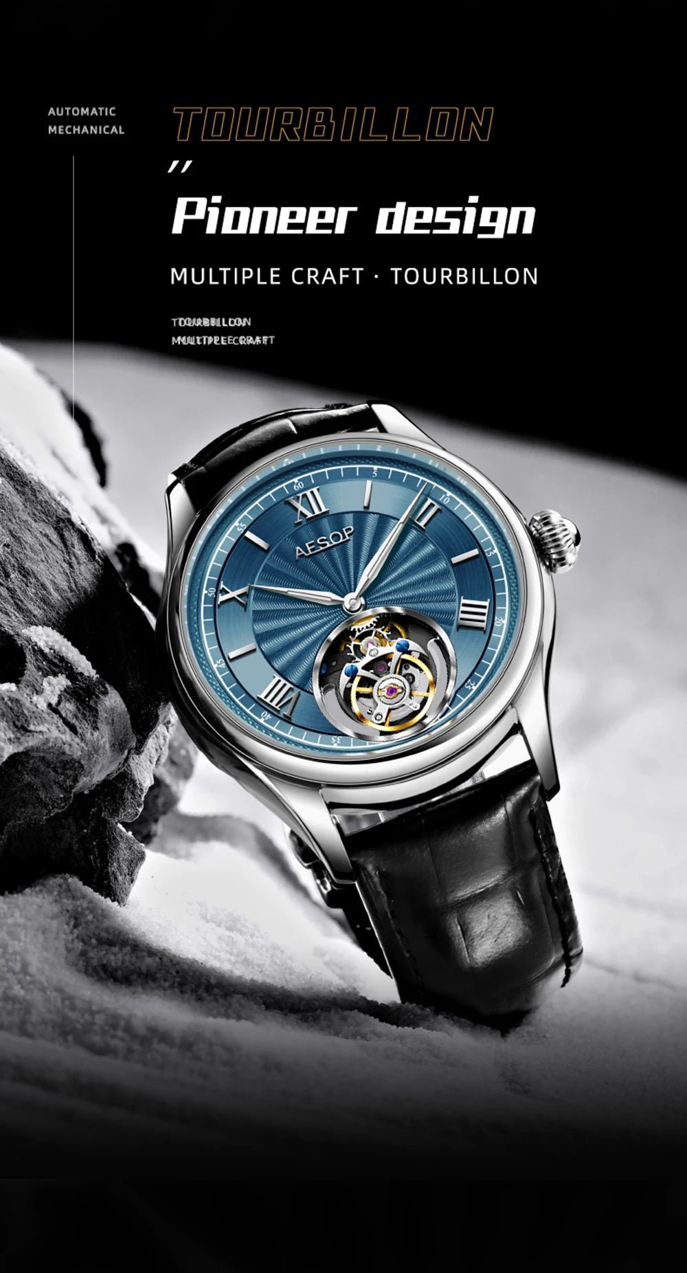 AESOP Official Watch Store Flying Tourbillon Movement Mechanical Wristwatches Skeleton Watches for Menes Luxury Waterproof 2025A - RELUX.STORE