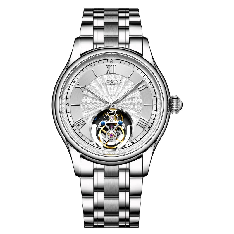 AESOP Official Watch Store Flying Tourbillon Movement Mechanical Wristwatches Skeleton Watches for Menes Luxury Waterproof 2025A - RELUX.STORE