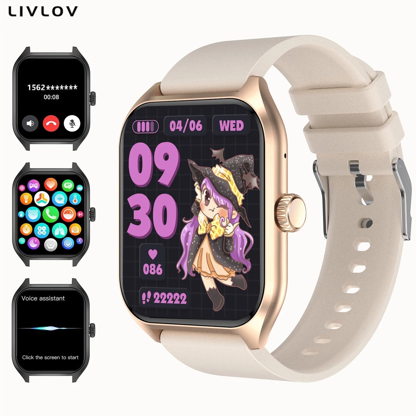 AI Voice Assistant Smart Watch for Men Women, 1.96'' HD Screen Activity Trackers with 100+Sports/ Sleep/ Heart Rate Monitor - RELUX.STORE