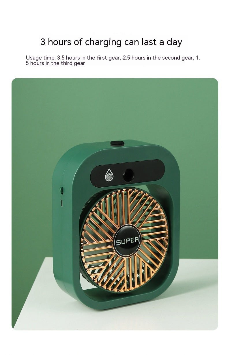 Air Conditioning Fan Desk Misting Fan Air Cooler Cooling USB Rechargeable Humidifier Portable Spray Fan With 3 Wind Speeds Mist Fan For Home - RELUX.STORE