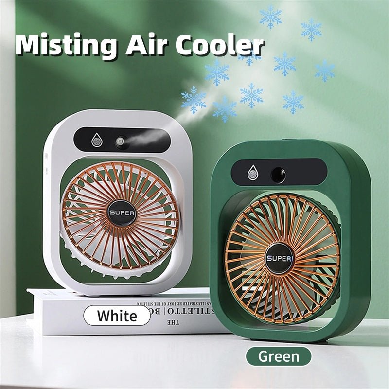 Air Conditioning Fan Desk Misting Fan Air Cooler Cooling USB Rechargeable Humidifier Portable Spray Fan With 3 Wind Speeds Mist Fan For Home - RELUX.STORE