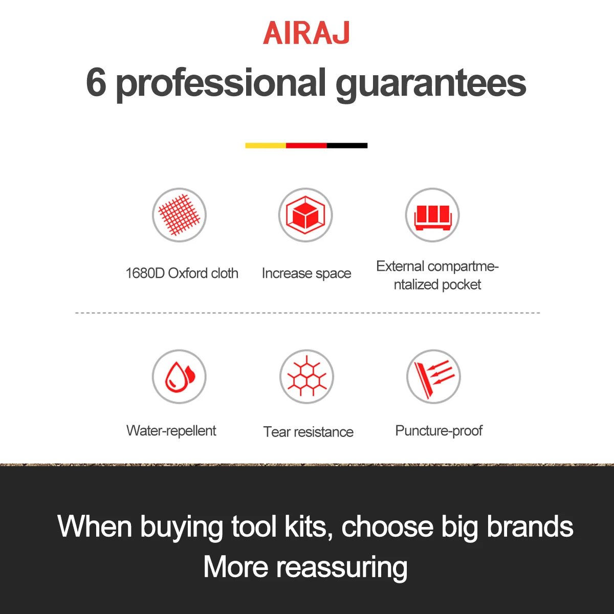 AIRAJ Multifunctional Tool Bags 1680D Oxford Cloth Electrician Bags Waterproof and Wear - Resistant High Capacity Storage Bags - RELUX.STORE