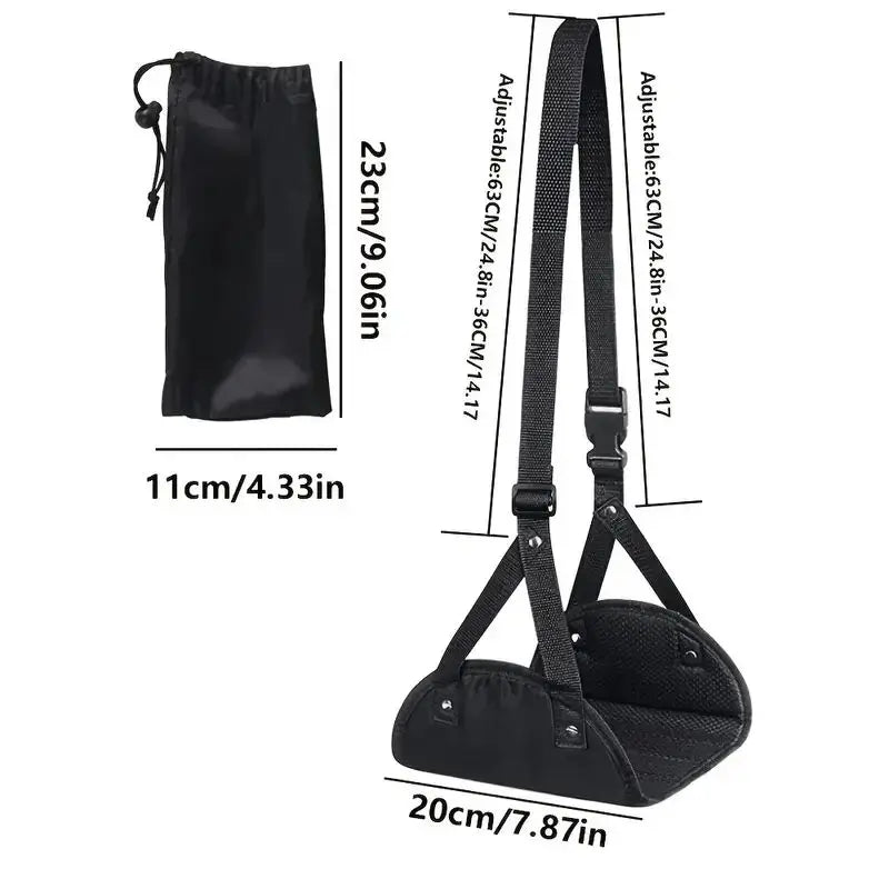 “Airplane Footrest with Adjustable Strap – Portable Hammock Leg Rest for Travel, Flights, and Comfort On - the - Go” - RELUX.STORE