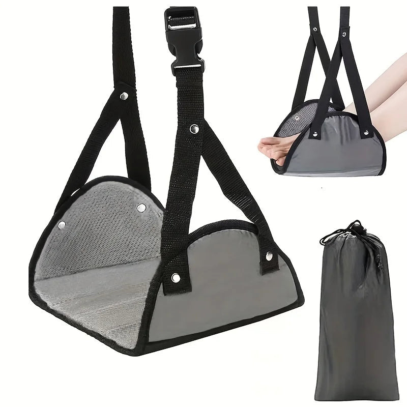 “Airplane Footrest with Adjustable Strap – Portable Hammock Leg Rest for Travel, Flights, and Comfort On - the - Go” - RELUX.STORE